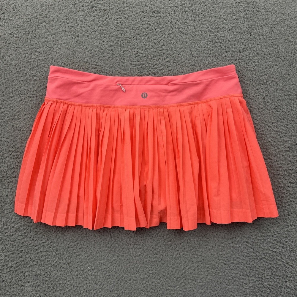 Lululemon Pleat To Street Skirt Skort Grapefruit Coral Athletic Tennis Women 8